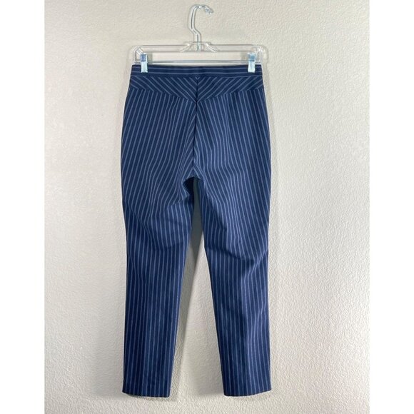 RAG & BONE Simone Pinstripe Back Yoke Skinny Pants Navy - Picture 10 of 13